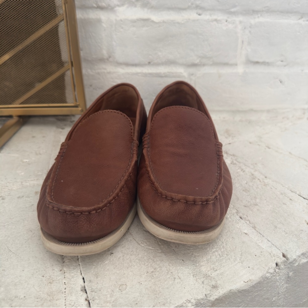 Polo Ralph Lauren Merton Brown Leather Loafers Men’s Size 11 Slip On Shoes